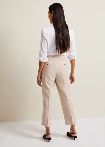 Phase Eight Everlee Crop Straight Leg Smart Trousers Grey Canada | VOGNEF-421